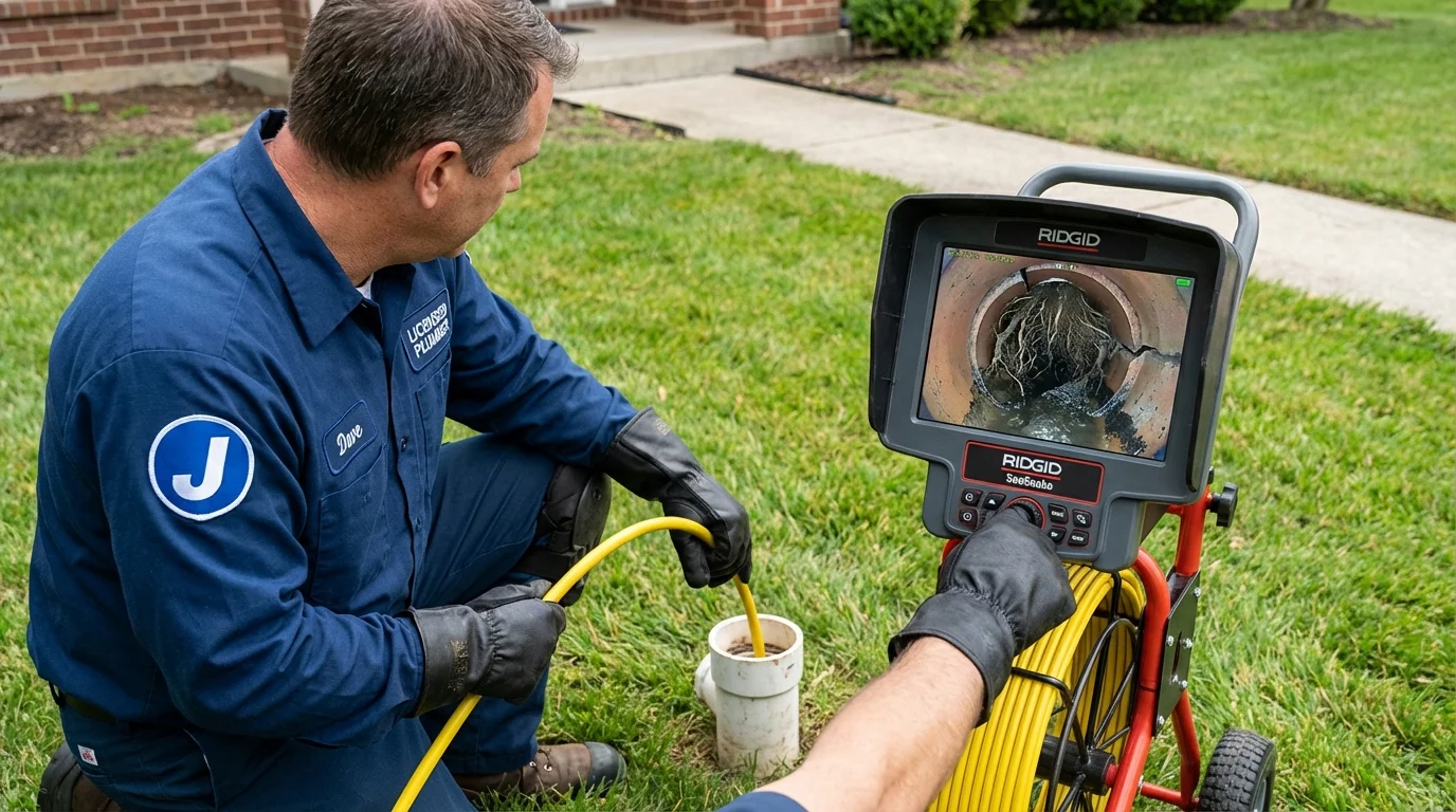 Sewer camera inspection being performed by Johns Plumbing LLC in Dolton
